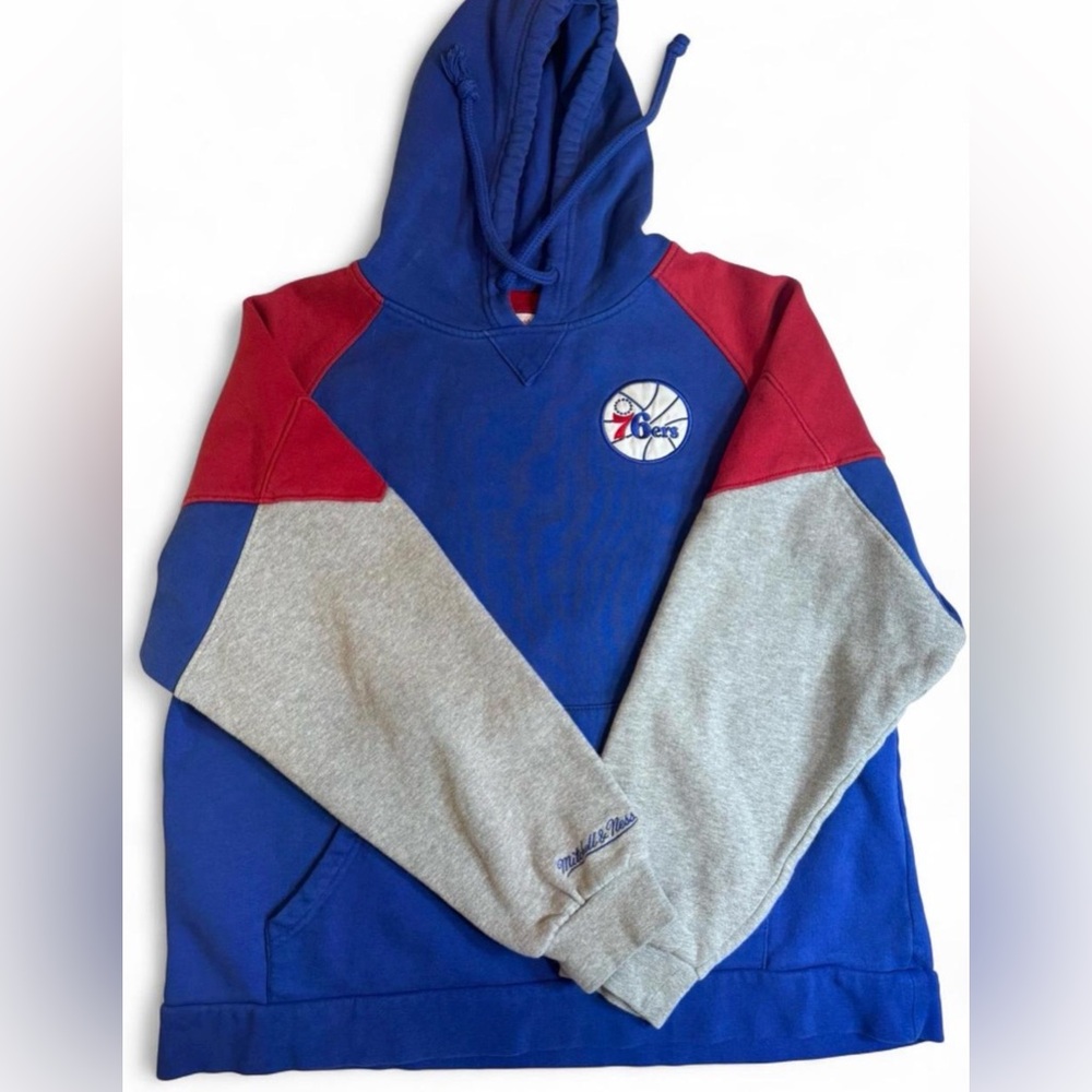 Mitchell & Ness Blue, Red, and Gray Men's Hoodie